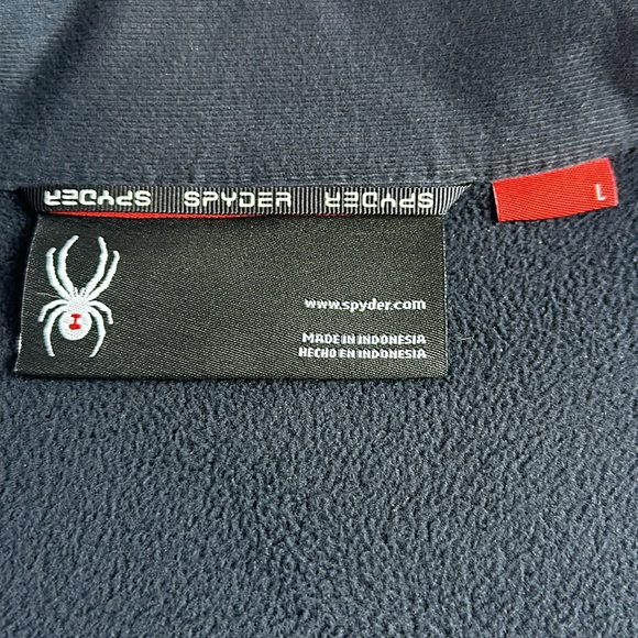 SPYDER Fleece Lined Sweater Jacket. Zip front & Pockets. Heather Black. Size LG. - Picture 4 of 11